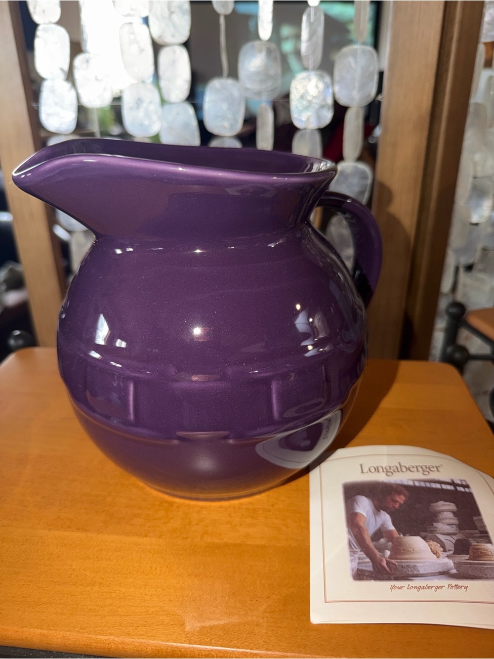 Longaberger Woven Traditions Eggplant 2 qt Pitcher